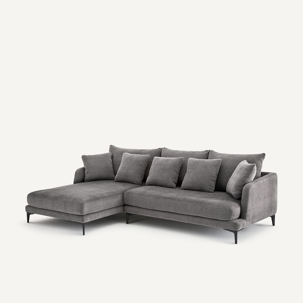 Méridienne en polyester et coton, MODERNISTE gris stone, AM.PM X EMMANUEL GALLINA