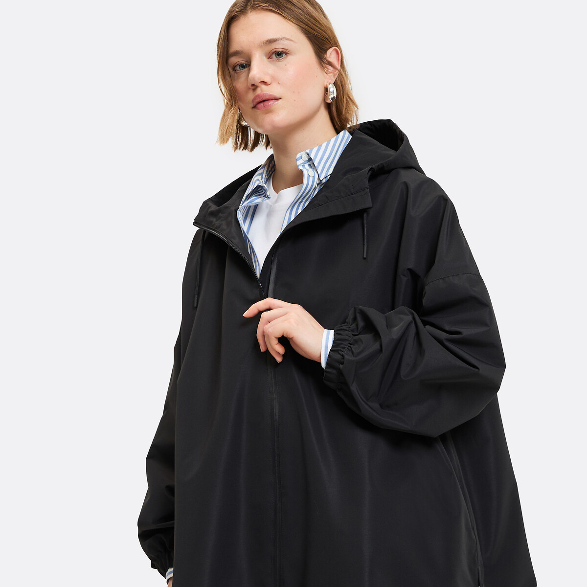 Coupe-vent oversize à capuche noir, LA REDOUTE COLLECTIONS
