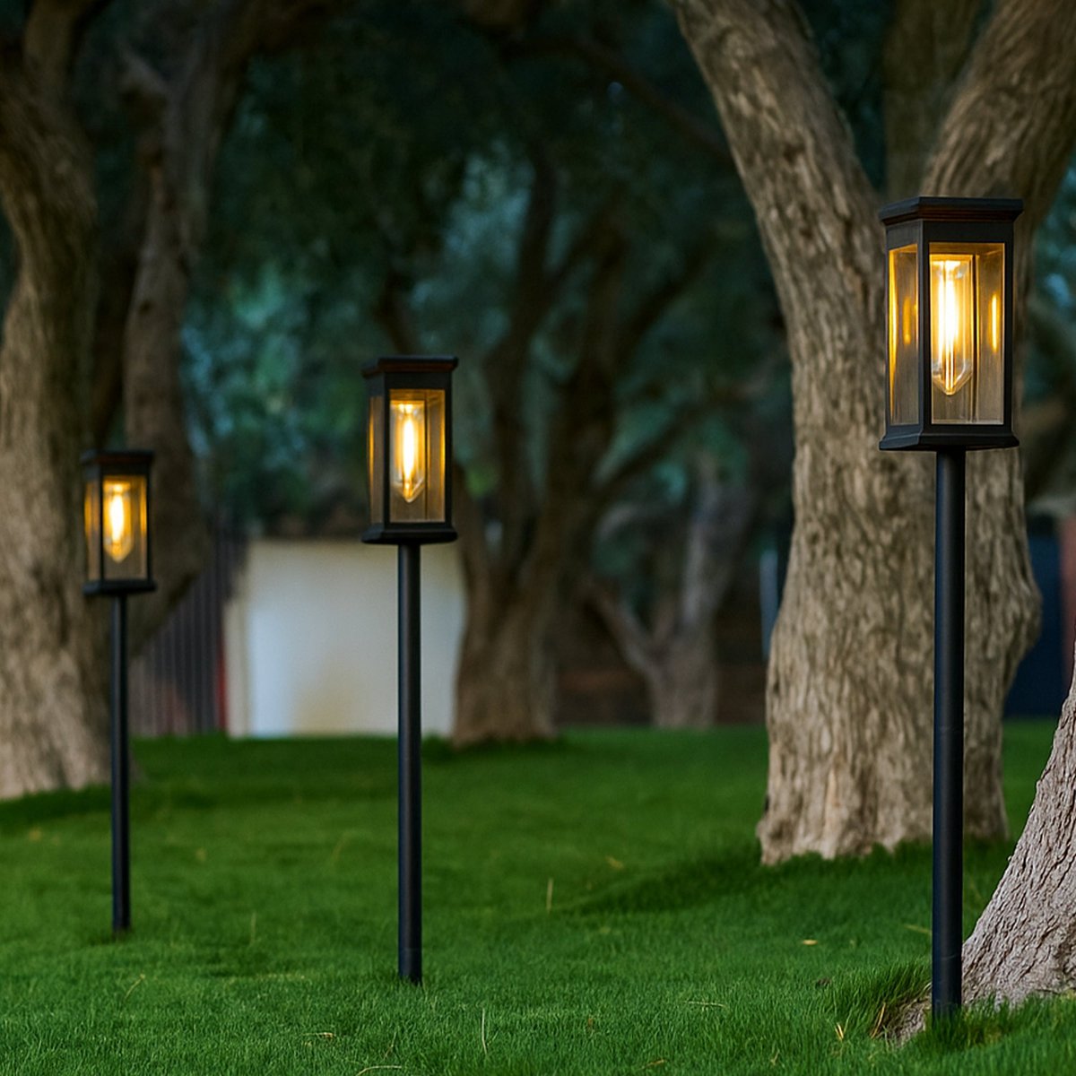 Lot de 4 Balises solaires à piquer LUZY noir, LUMISKY