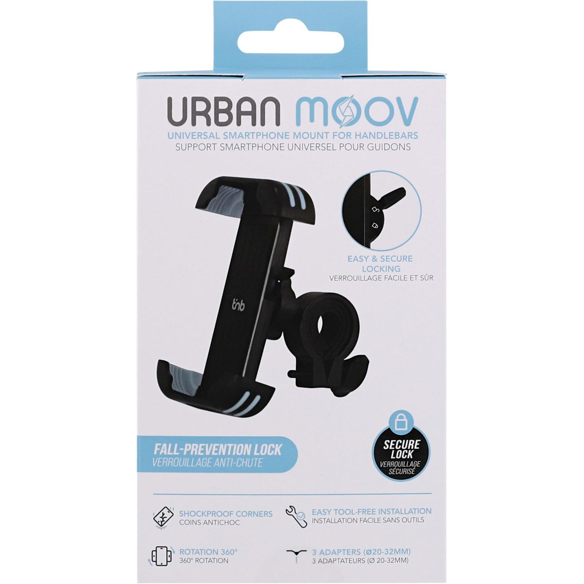 Support smartphone smartphone renforcé universel noir, TNB