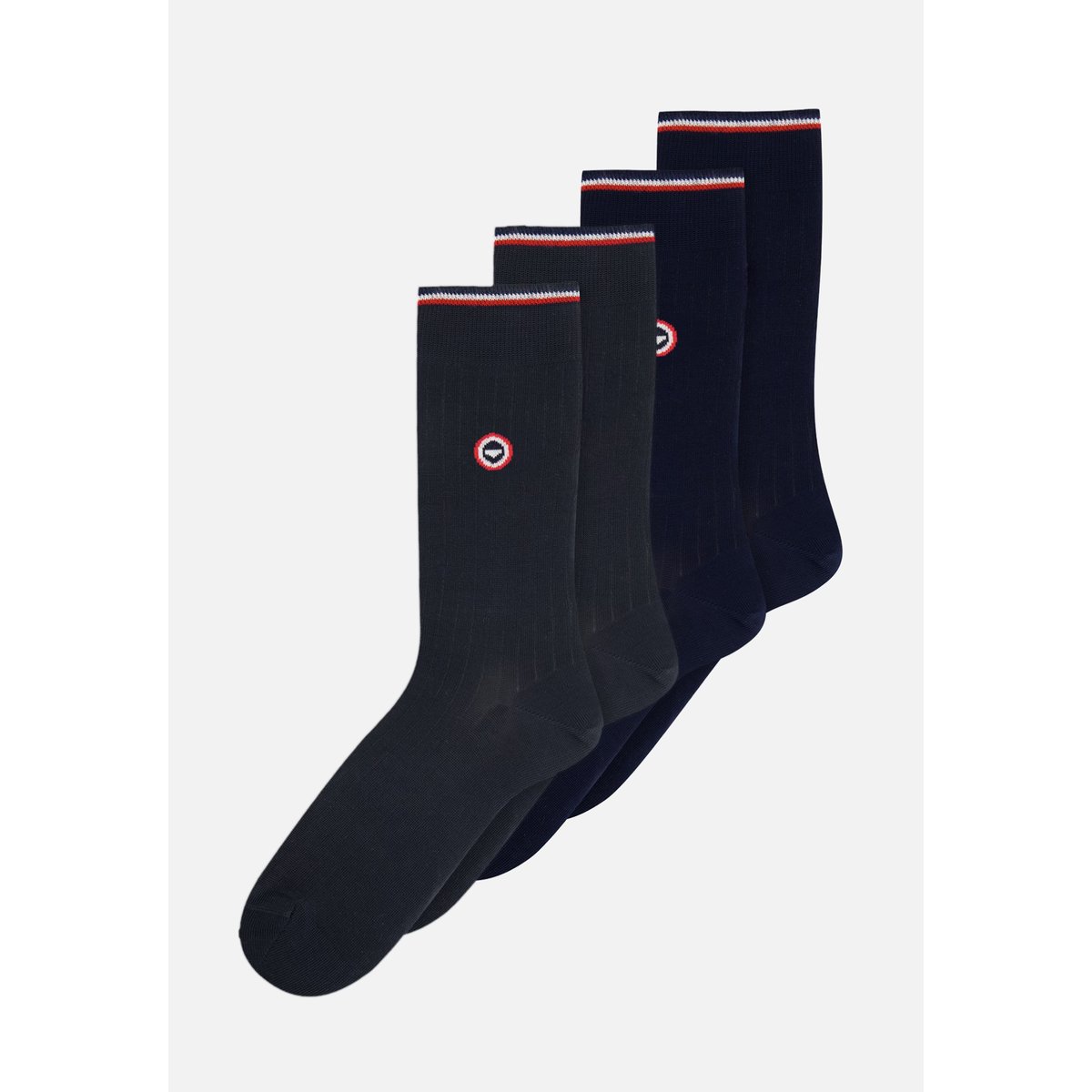 Lot de 2 chaussettes mi-hautes Robuste anthracite noir, LE SLIP FRANCAIS