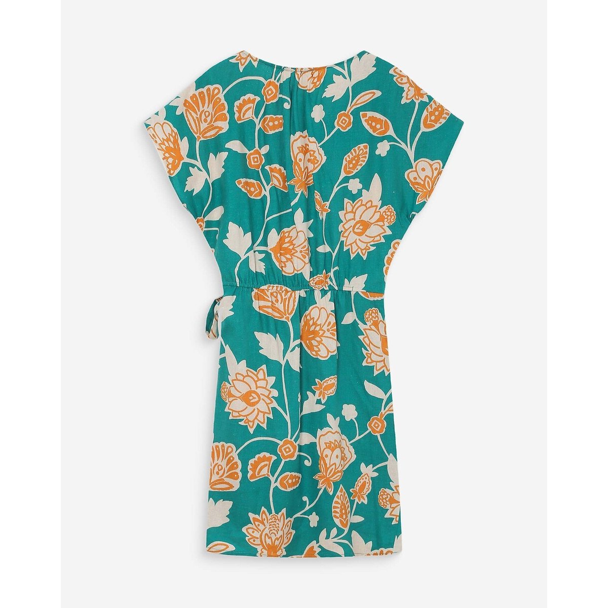 Robe courte portefeuille imprimée VELORA imprimé vert, GRACE & MILA