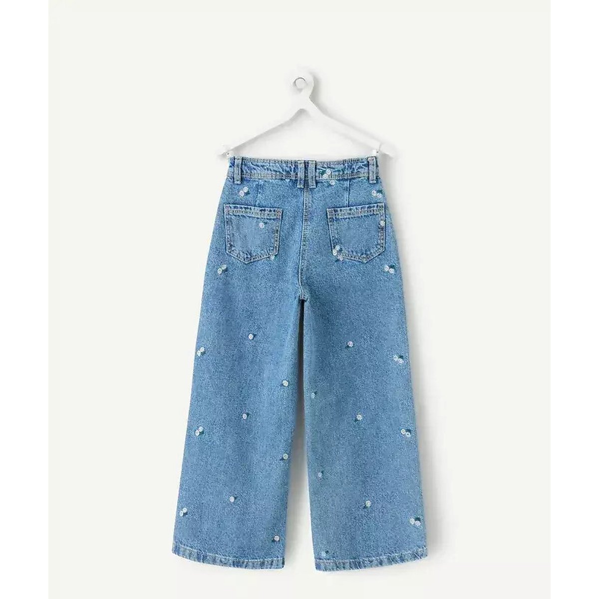 Jean large avec broderie denim bleu, TAPE A L'OEIL