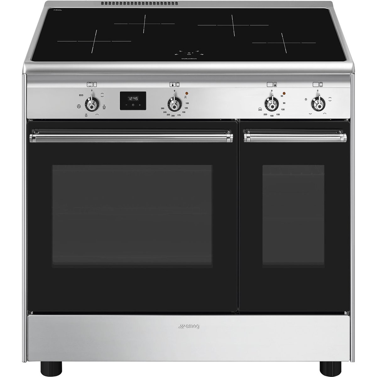 Piano de cuisson induction 4 feux 90 cm inox satiné, SMEG