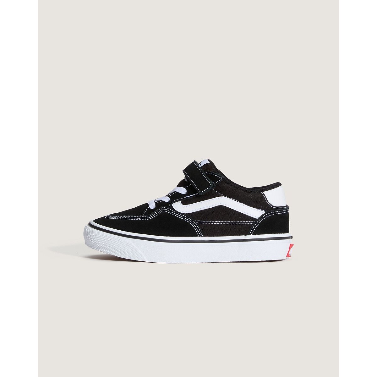 Baskets basses en cuir SKATE KIDS ROWAN noir/blanc, VANS