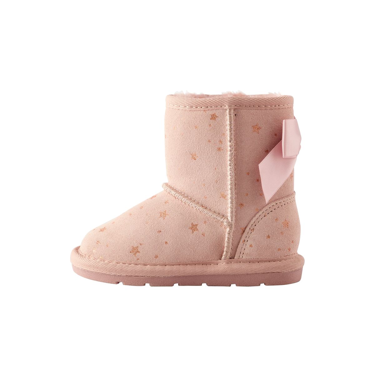 Bottes hautes à enfiler en daim déperlant noeud rose, NEXT