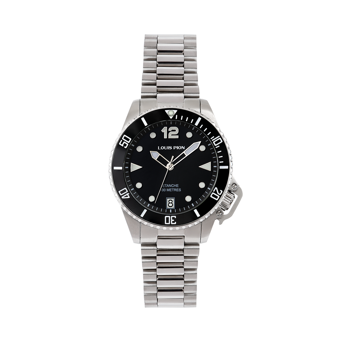 Montre Analogique MARIN argenté noir argenté, LOUIS PION