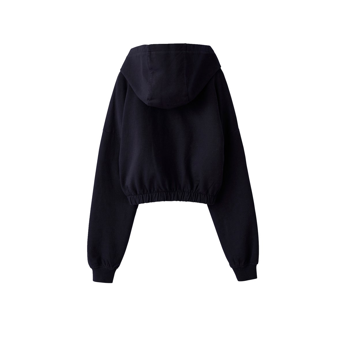 Sweat cropped zippé à capuche anthracite, JONEN