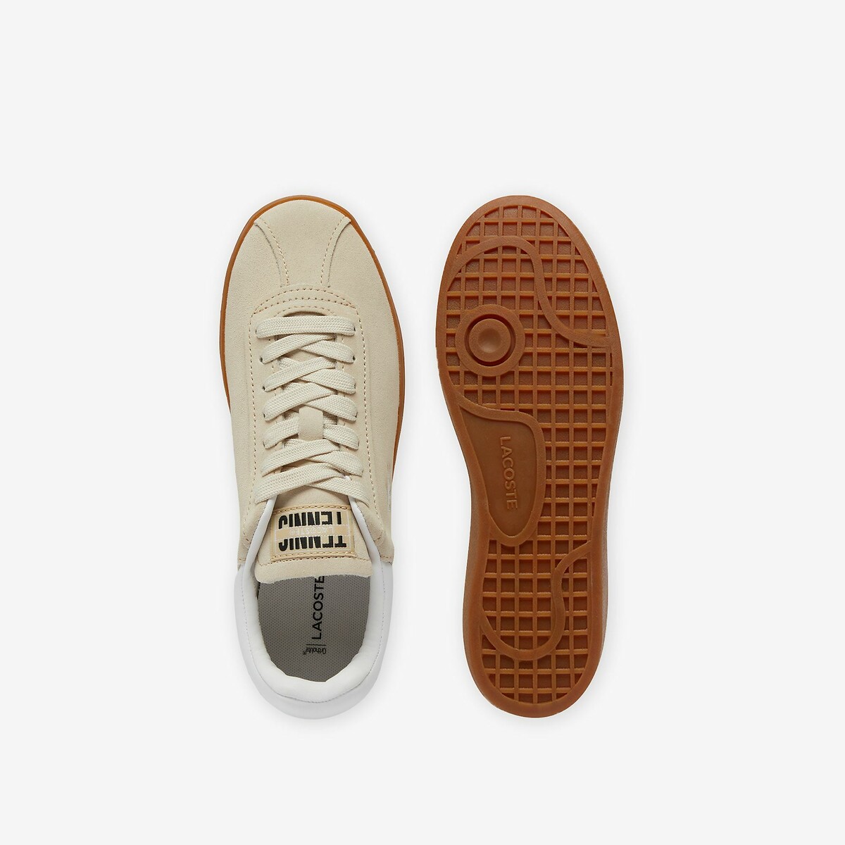 Baseshot Low Top Trainers in Suede beige, LACOSTE