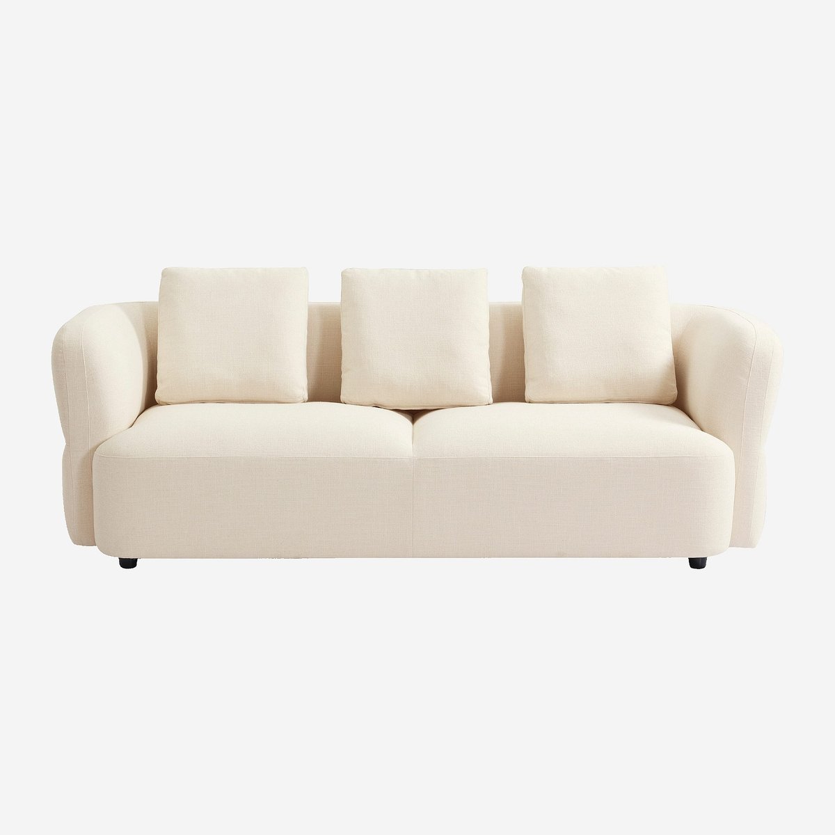Canapé en tissu texturé MASIO crème, HABITAT