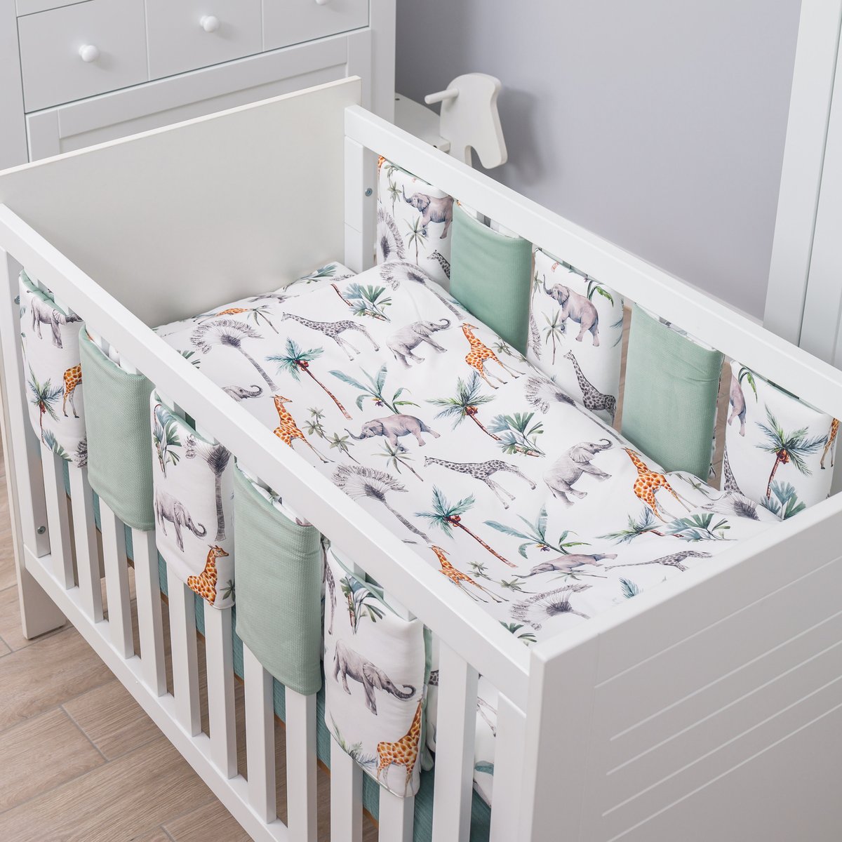 Tour de lit modulable et réversible SAFARI vert, SEVIRA KIDS