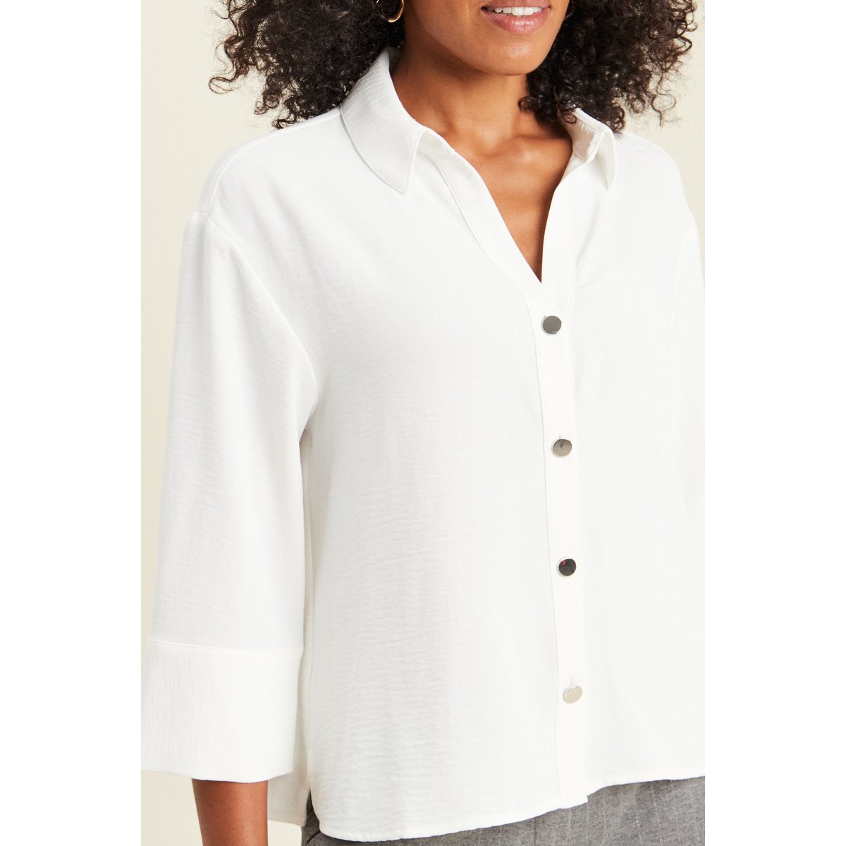 Chemise col chemise manches 3/4 ecru, BREAL