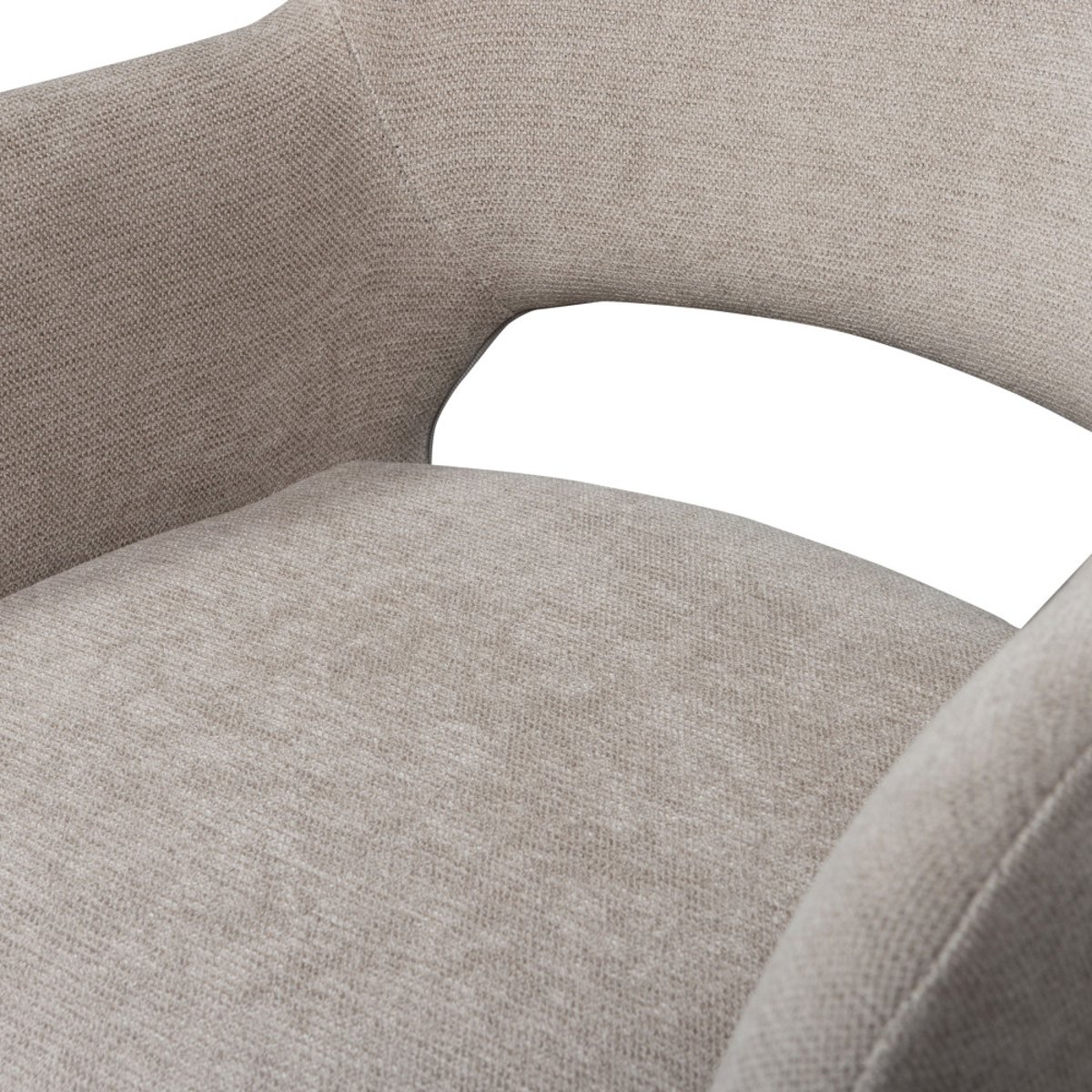 Lot de 2 fauteuils de table en tissu- JENNY beige, WOOOD