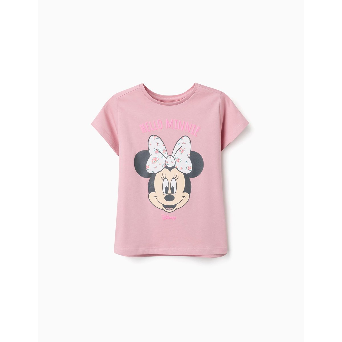 T-shirt en coton avec imprimé Minnie rose clair, ZIPPY