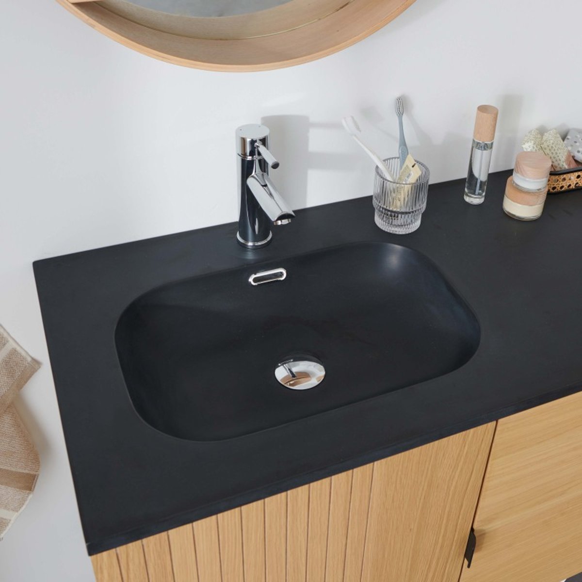 Meuble double vasque + miroir STUDIO bois clair, MOB IN