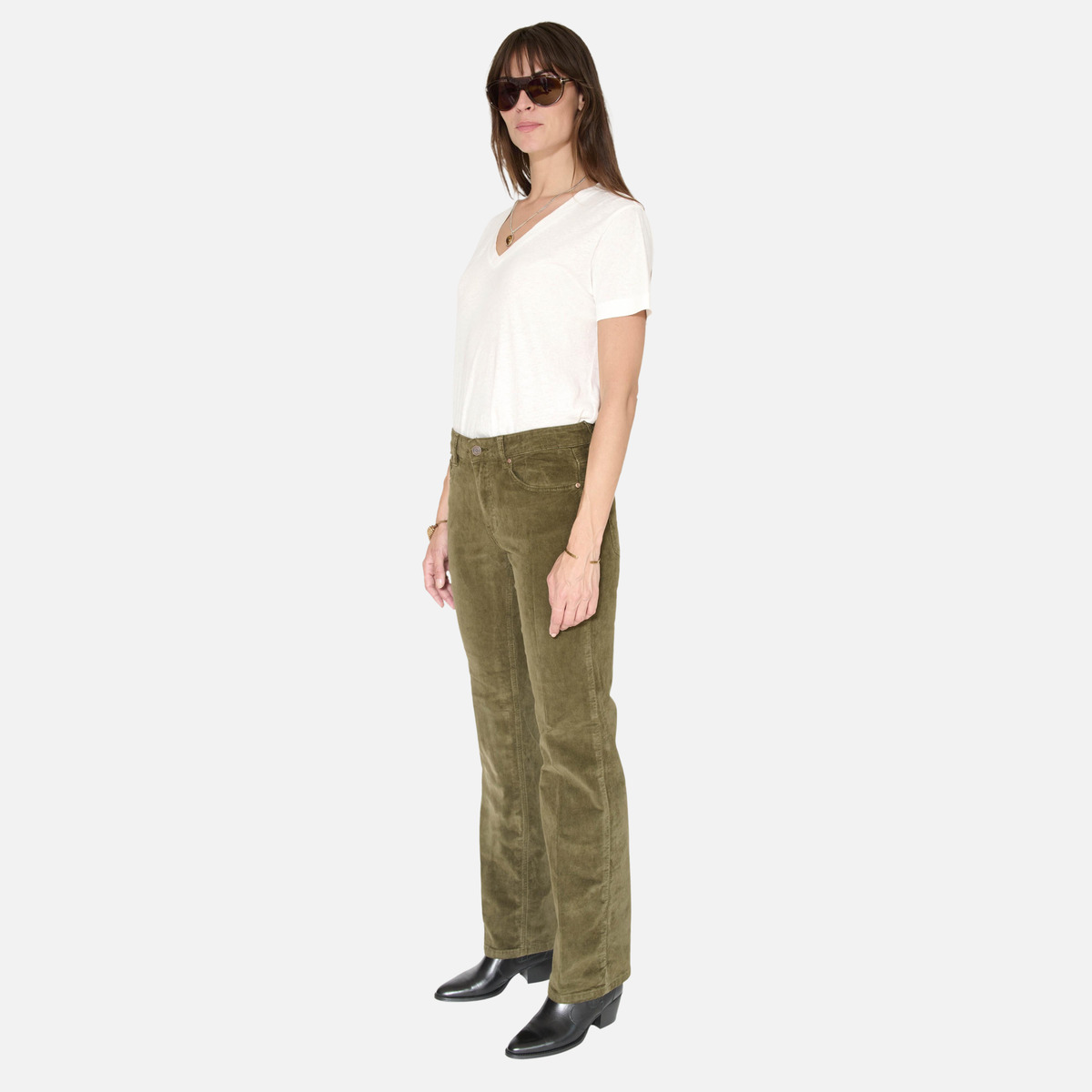 Pantalon THE JAGGER VELVET kaki, MKT STUDIO