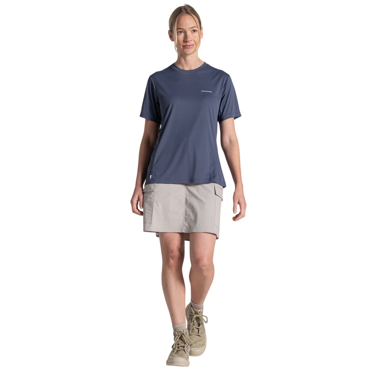 T-shirt manches courtes motif/style rayures anthracite, CRAGHOPPERS