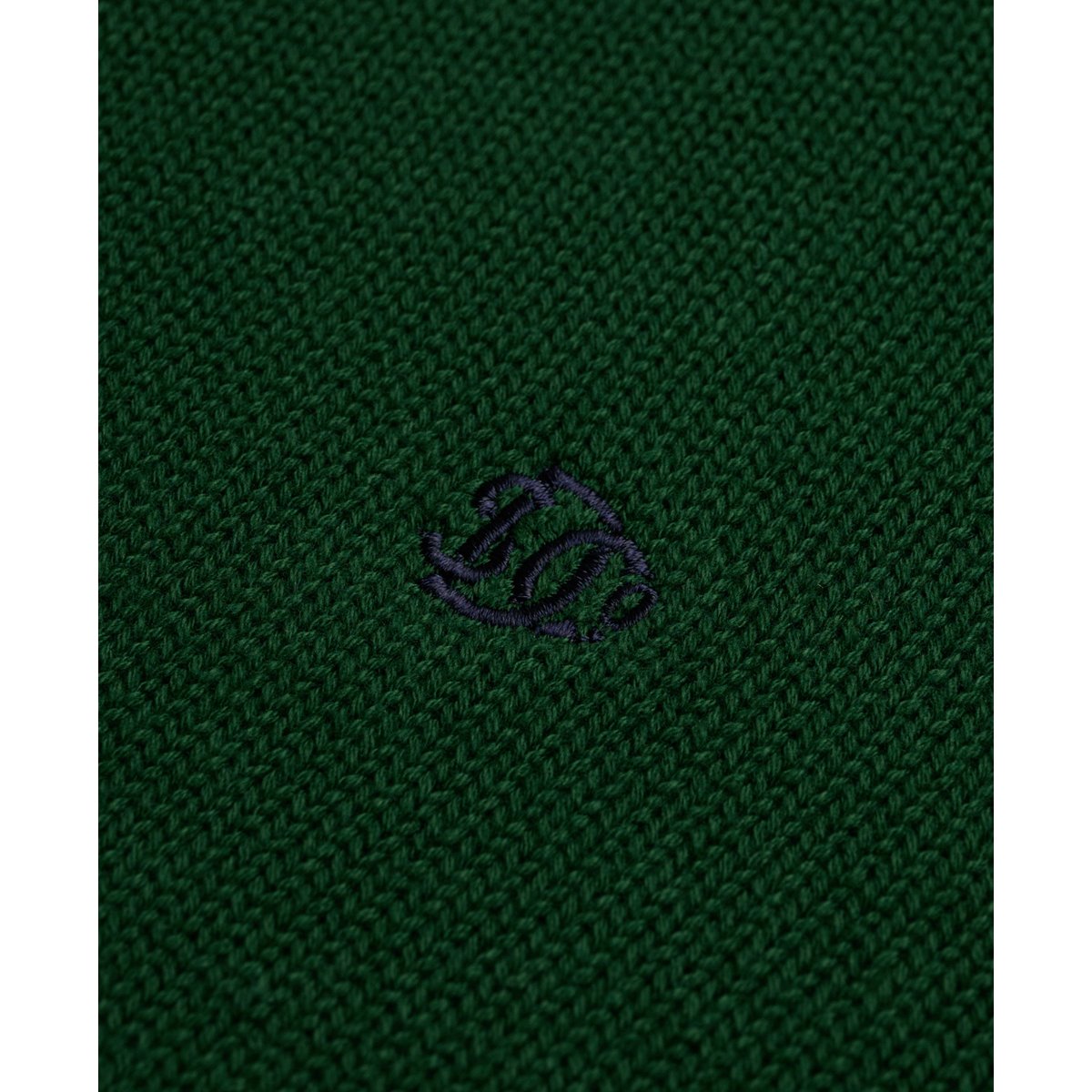 Pull Maille Demi-Zip Coupe Ajustée vert forêt, SUPERDRY