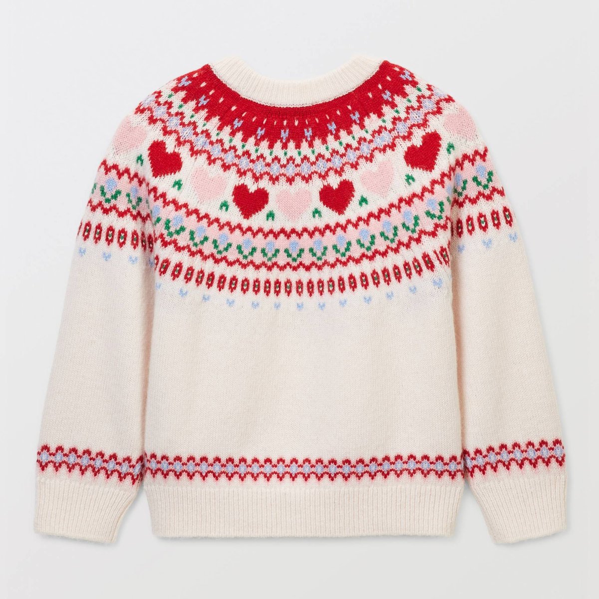 Pull jacquard contenant de la laine amaretti, MONOPRIX