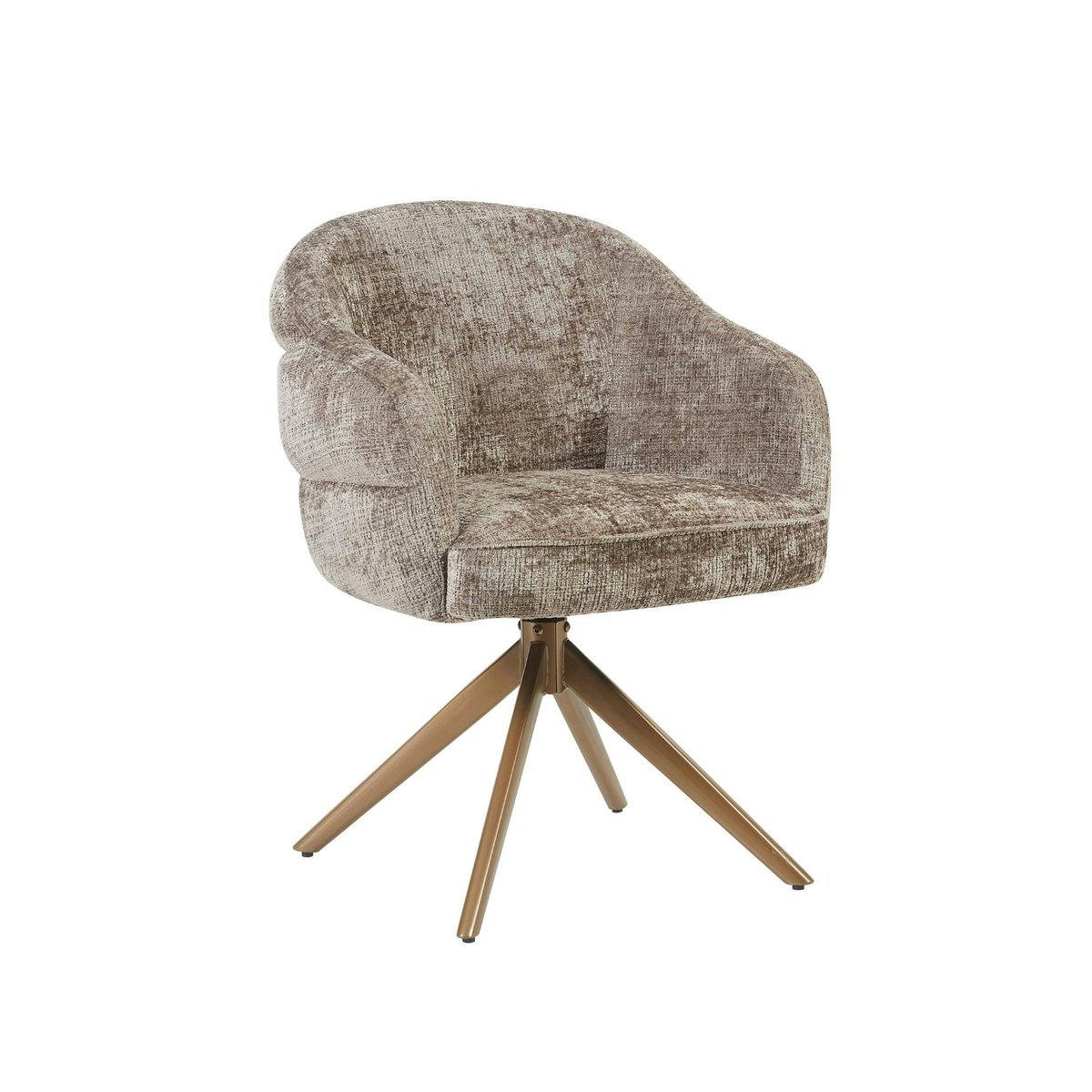 Chaise arrondie pivotante dossier structuré (lot de 2) CORTINA greige, PIER IMPORT
