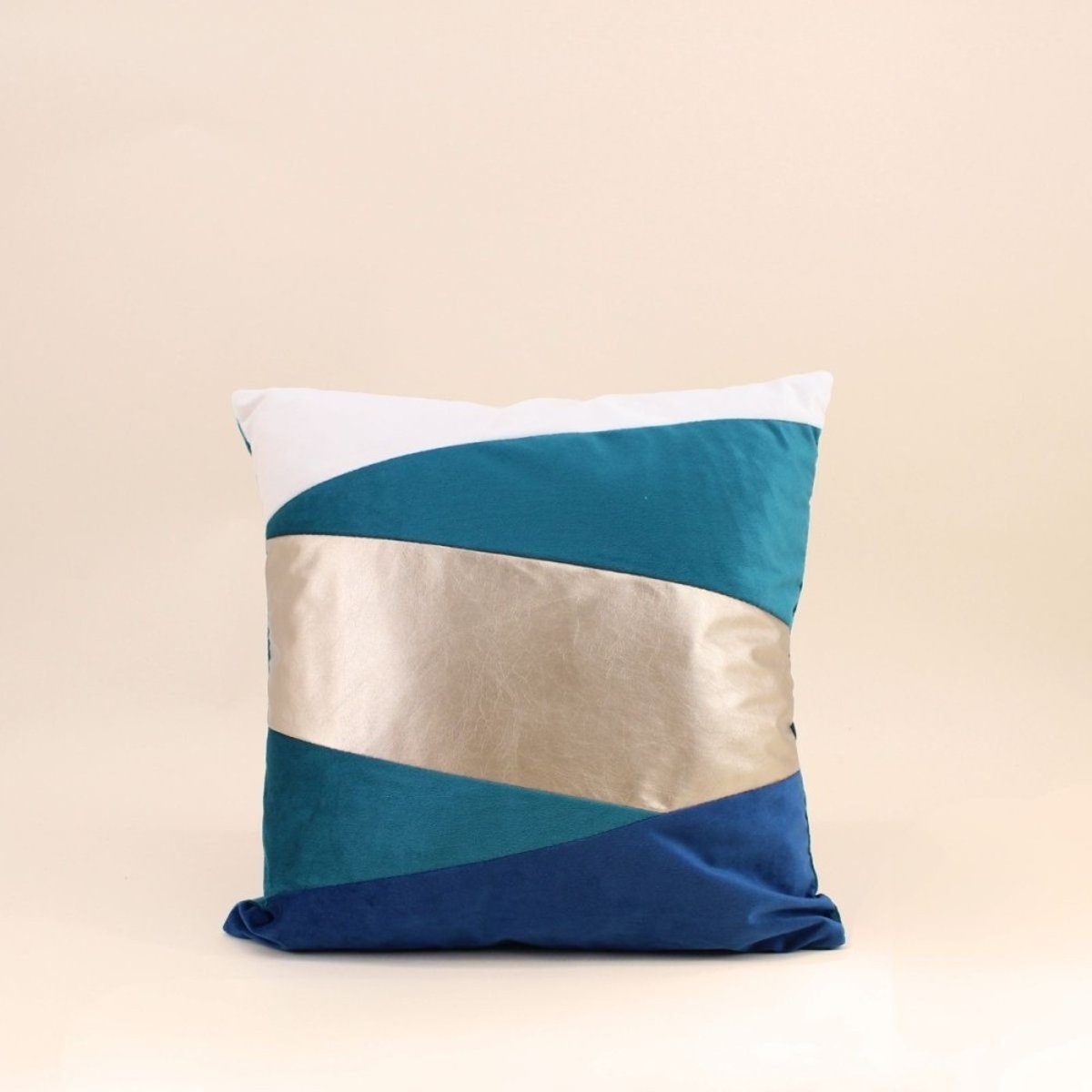Coussin en velours et 40cm bleu, ORNAMI