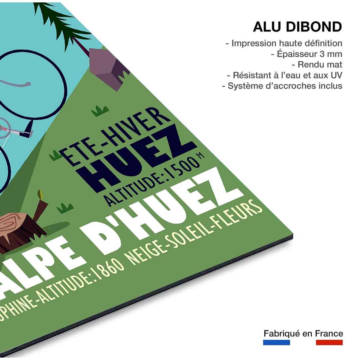 Tableau  la montée de l'alpe d'huez tableau alu dibond, HEXOA