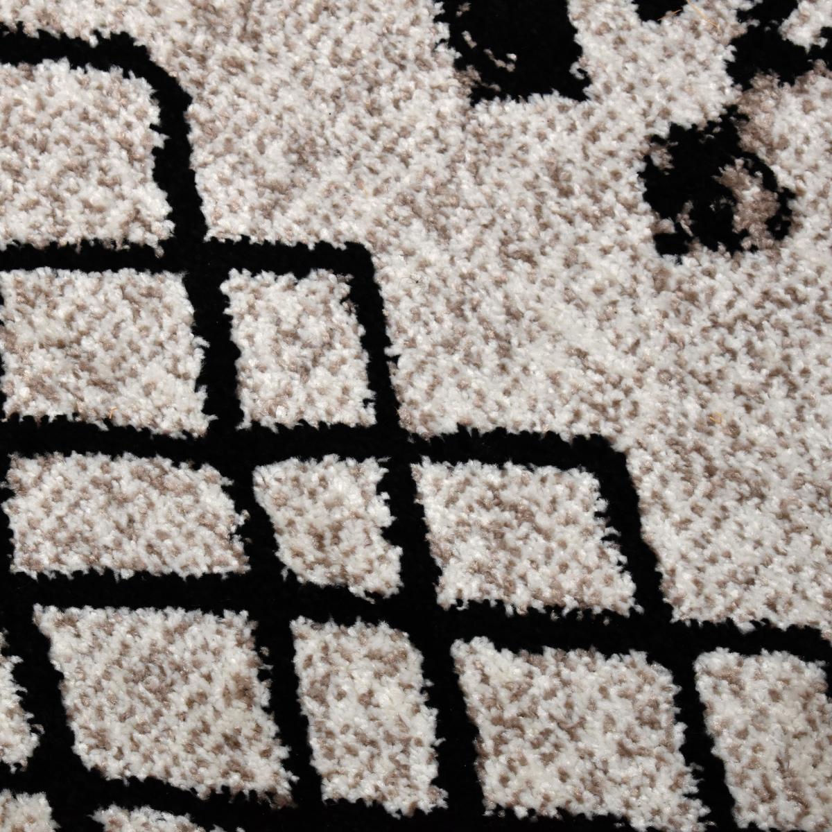Tapis berbère tissé motifs tribaux LYN8 MABAL beige, noir, UN AMOUR DE TAPIS