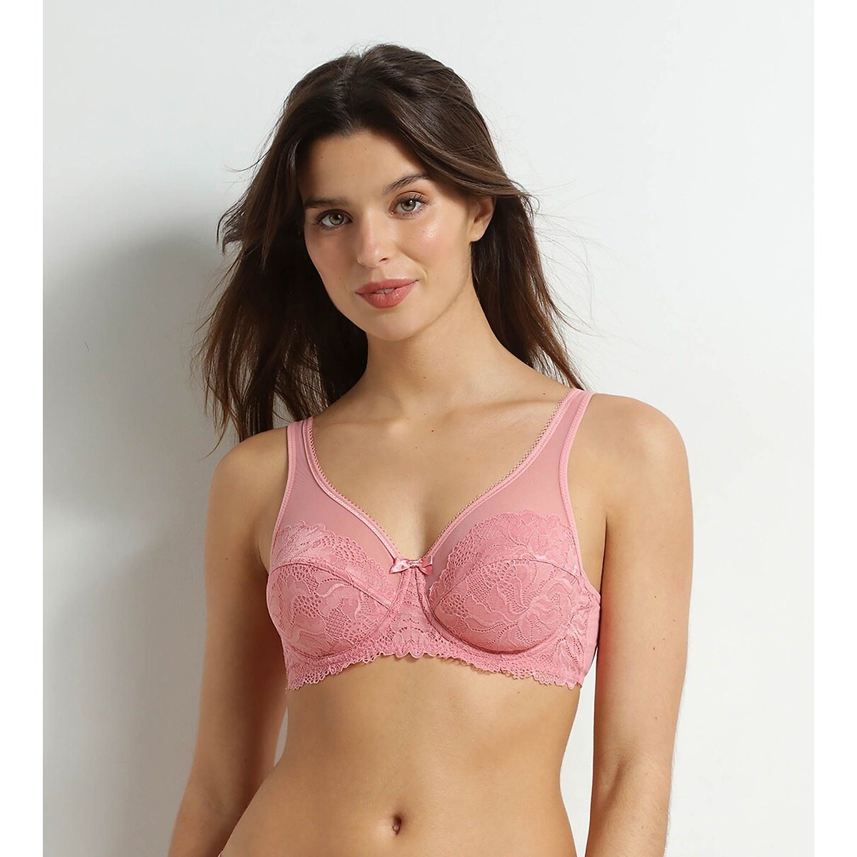 Soutien-gorge emboitant Generous dentelle rose pommette, DIM
