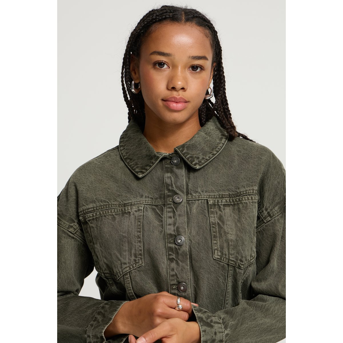 Veste en jean vert forest night, ICHI