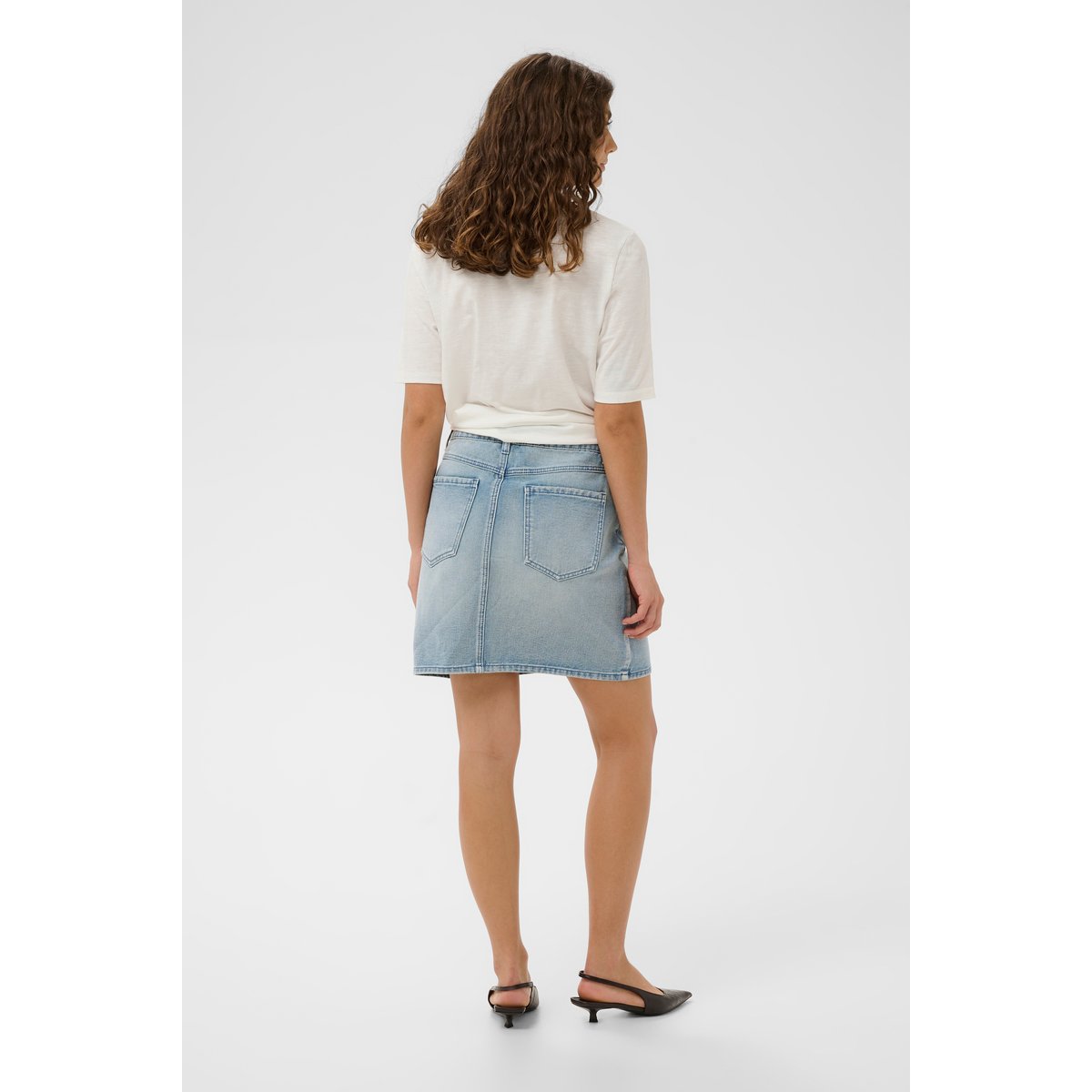 Jupe en jean bleu light blue wash, CULTURE