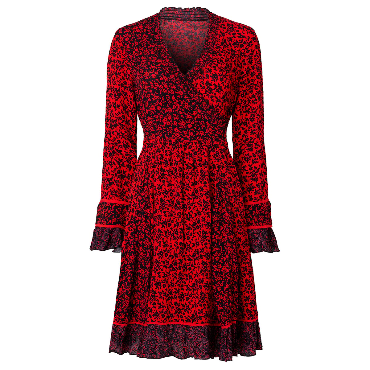 Robe Cache-Cœur à Fleurs rouge, JOE BROWNS