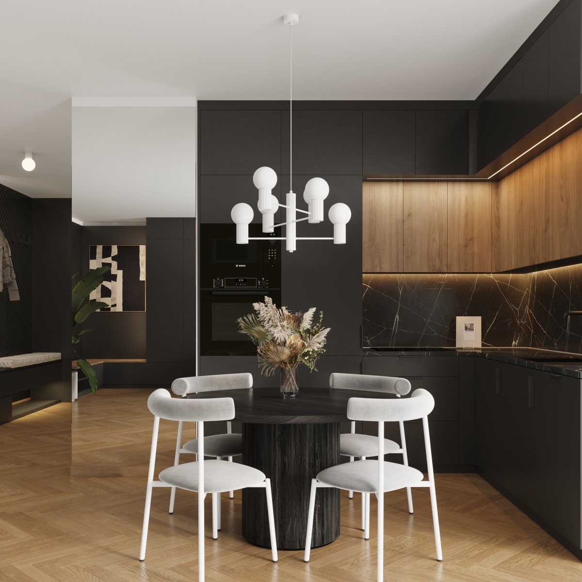 Lustre Aluminium Blanc G9 6 Halo blanc, EDEN