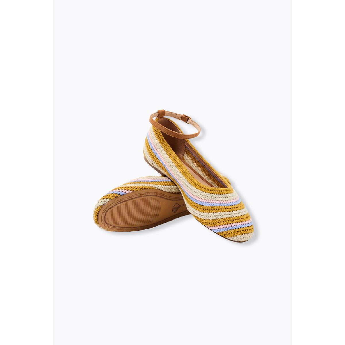 Ballerines rayées en crochet rayures multicolores, PROMOD