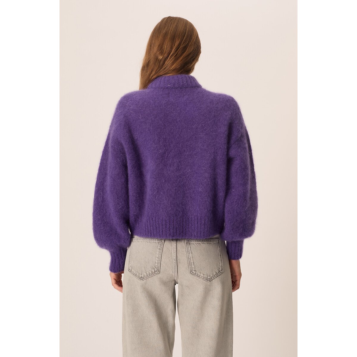 Pull à col montant, en mohair mélangé, ALEX violet, DES PETITS HAUTS