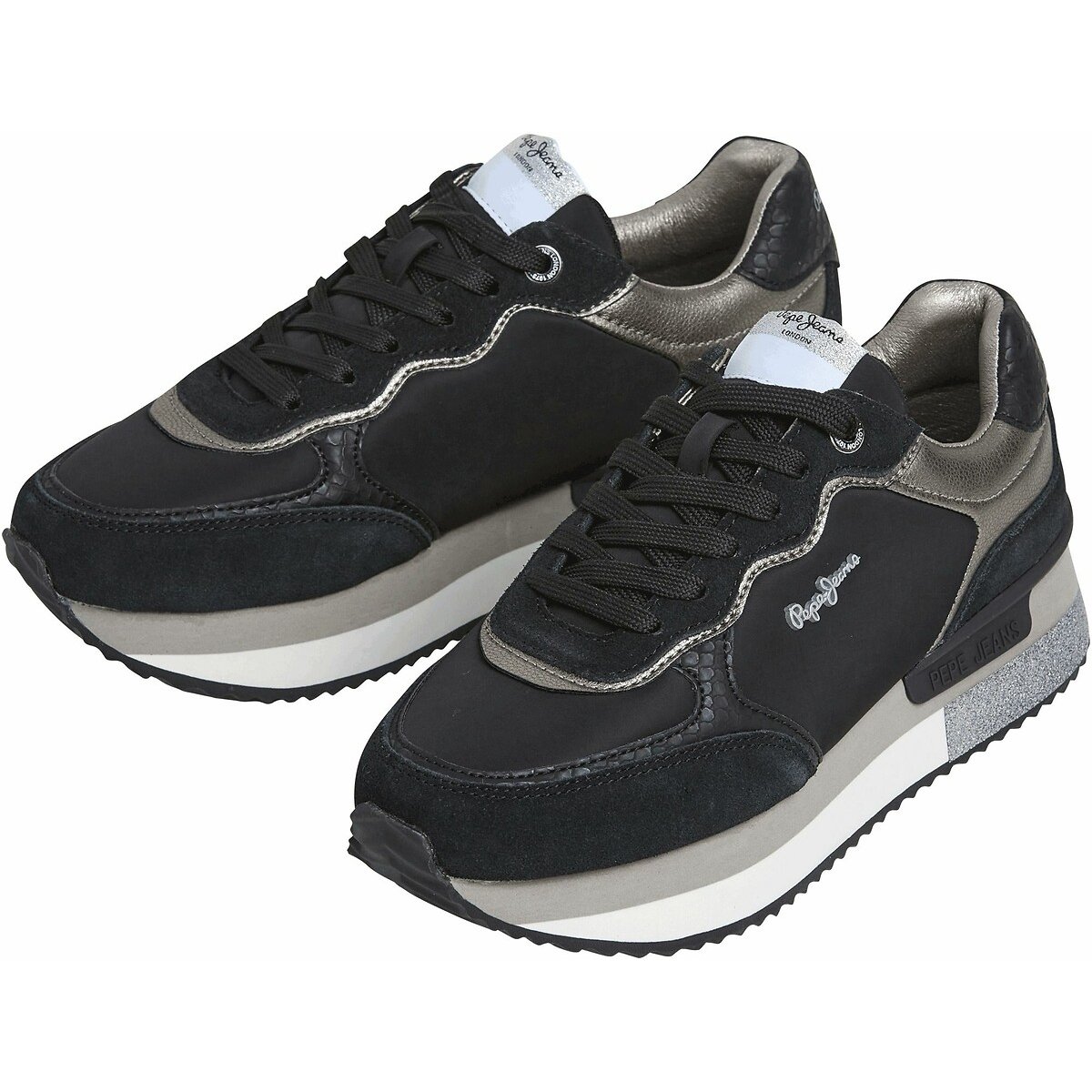 Baskets Rusper Glam W noir, PEPE JEANS