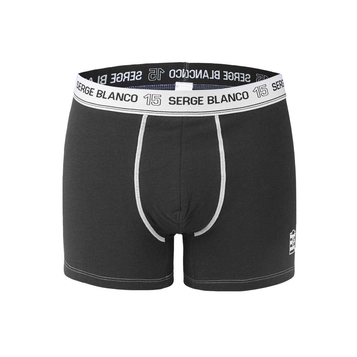 Lot De 5 Boxers Coton Class' Uni gris/grisfoncé/noir, SERGE BLANCO