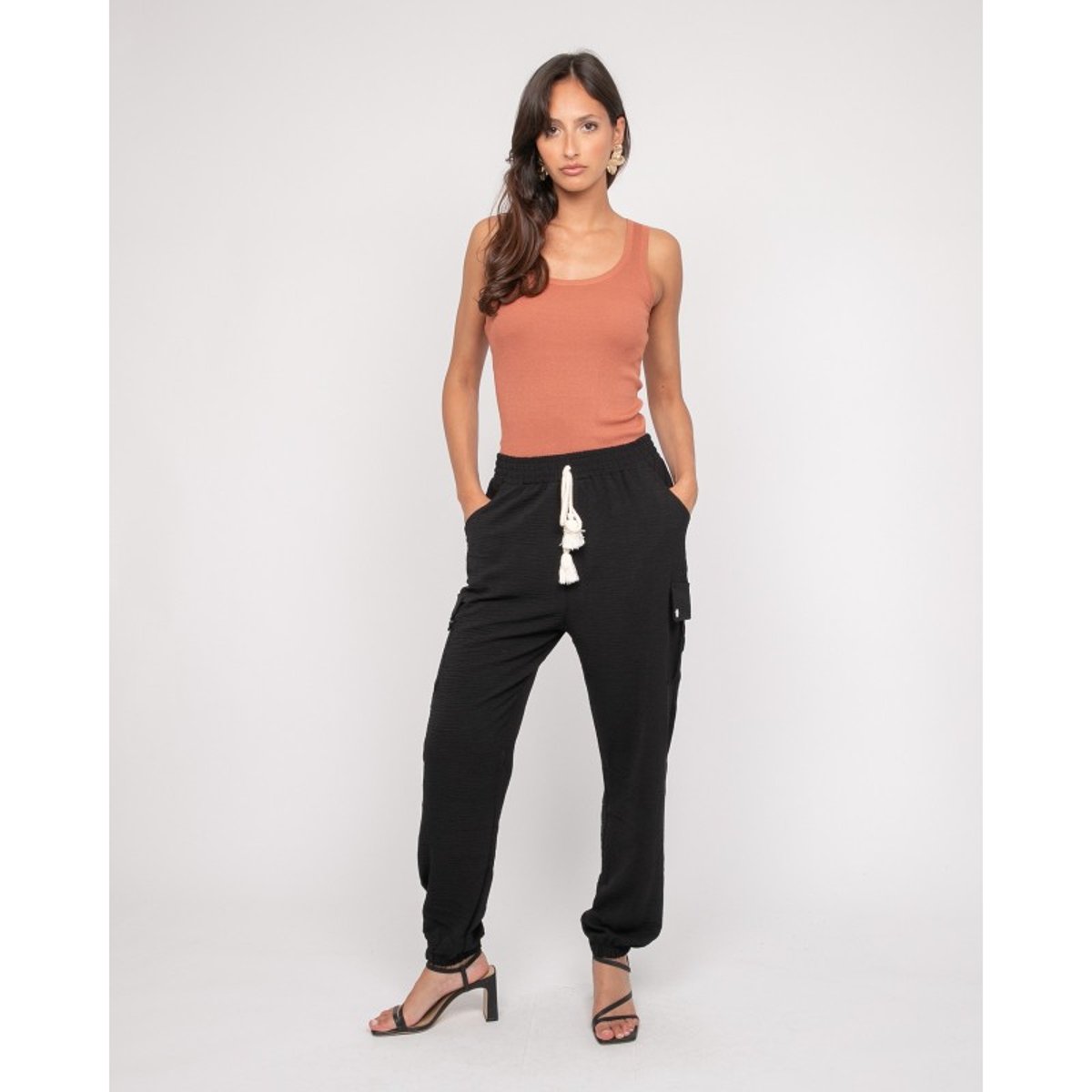 Pantalon Cargo Etinosa noir, DONA LISA