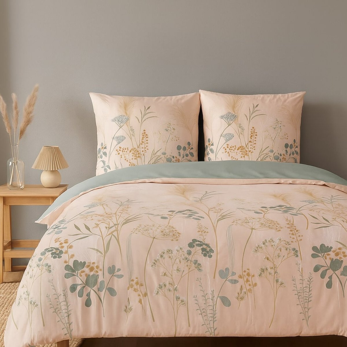Parure housse de couette 100 % better coton bci helia rose saumon, C DESIGN HOME TEXTILE