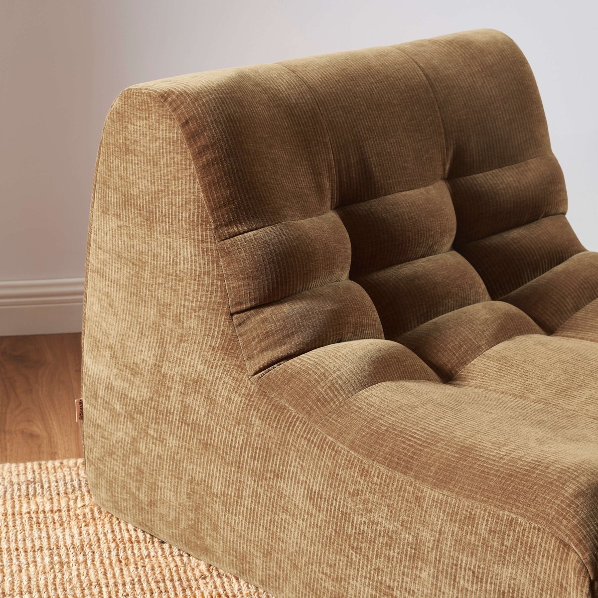 Ensemble banquette + chauffeuse velours JANIS marron, SORELH