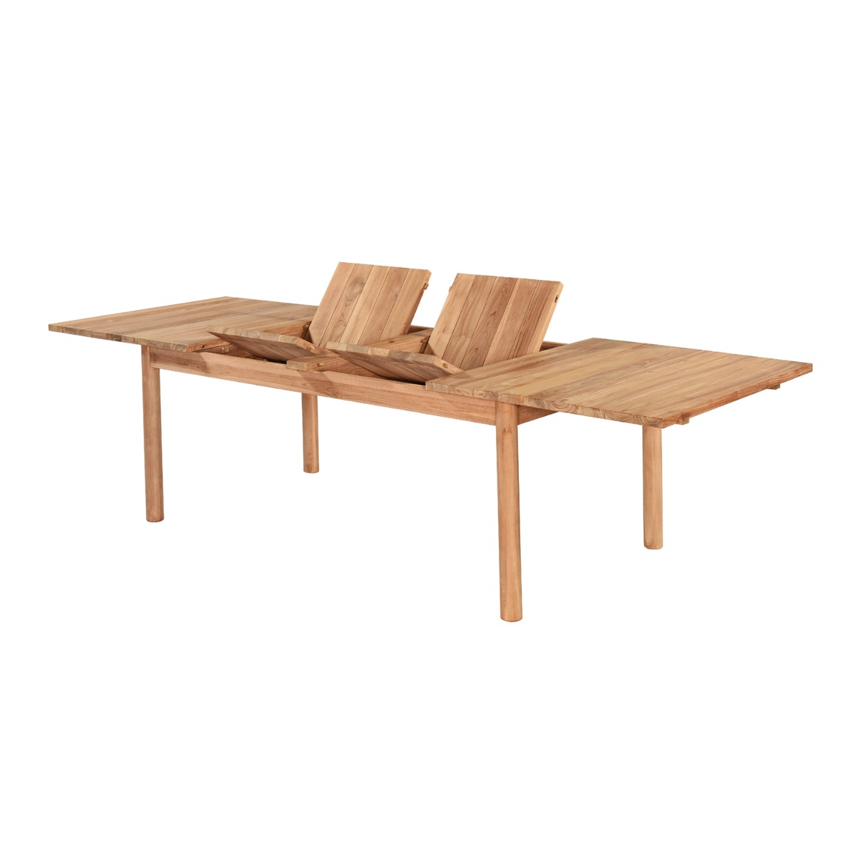 Table de jardin extensible rectangulaire en Teck Massif 190/290 cm Auckland XL naturel, TECK ATTITUDE