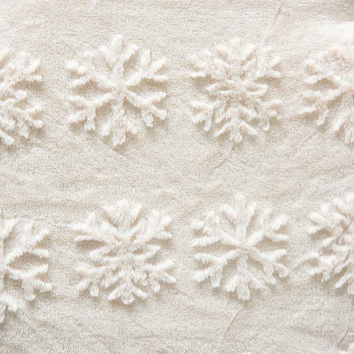 Jeté de lit moelleux à motifs flocons en relief ecru, LINDER