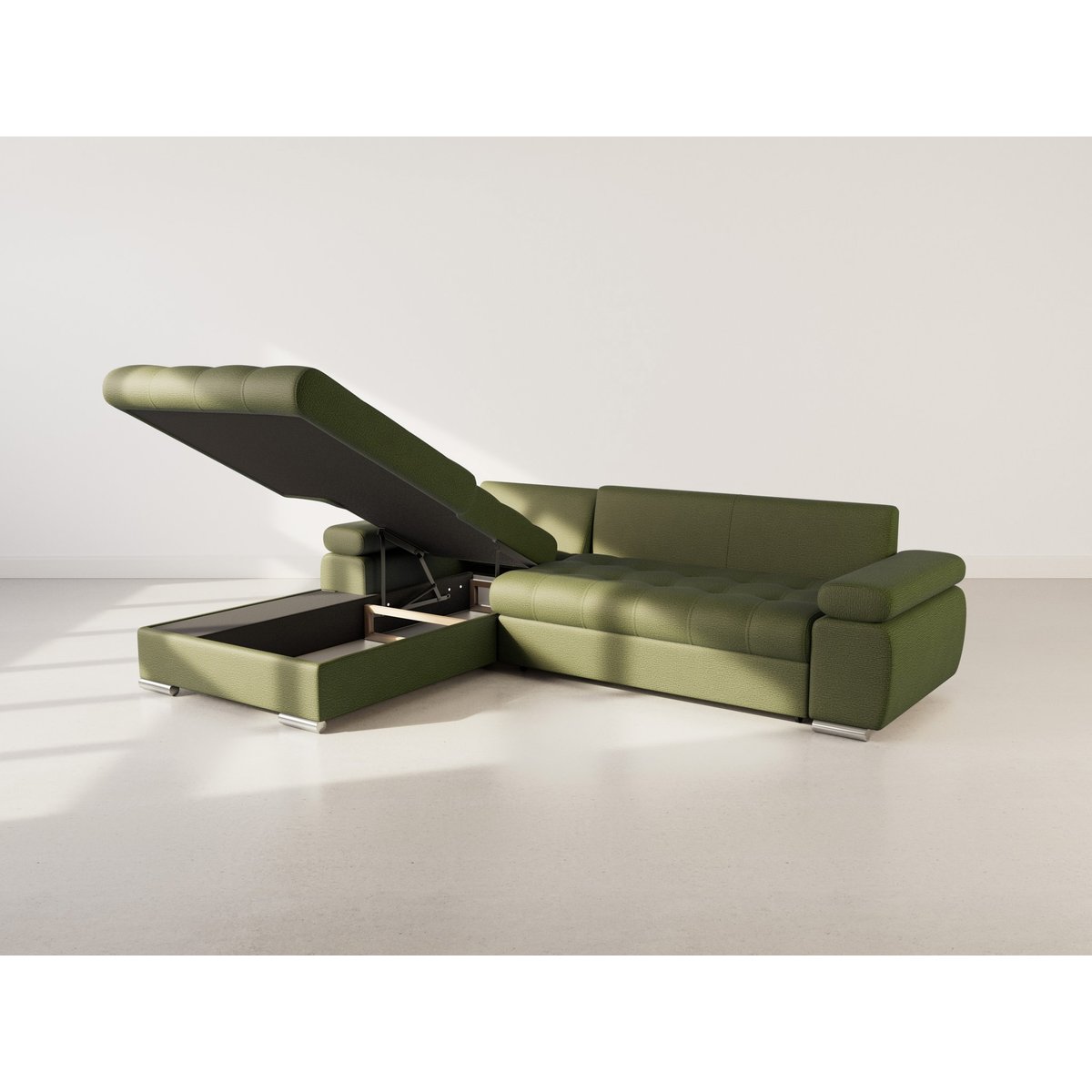 Canapé d'Angle Convertible 4 places - BIANCA vert, BEST MOBILIER