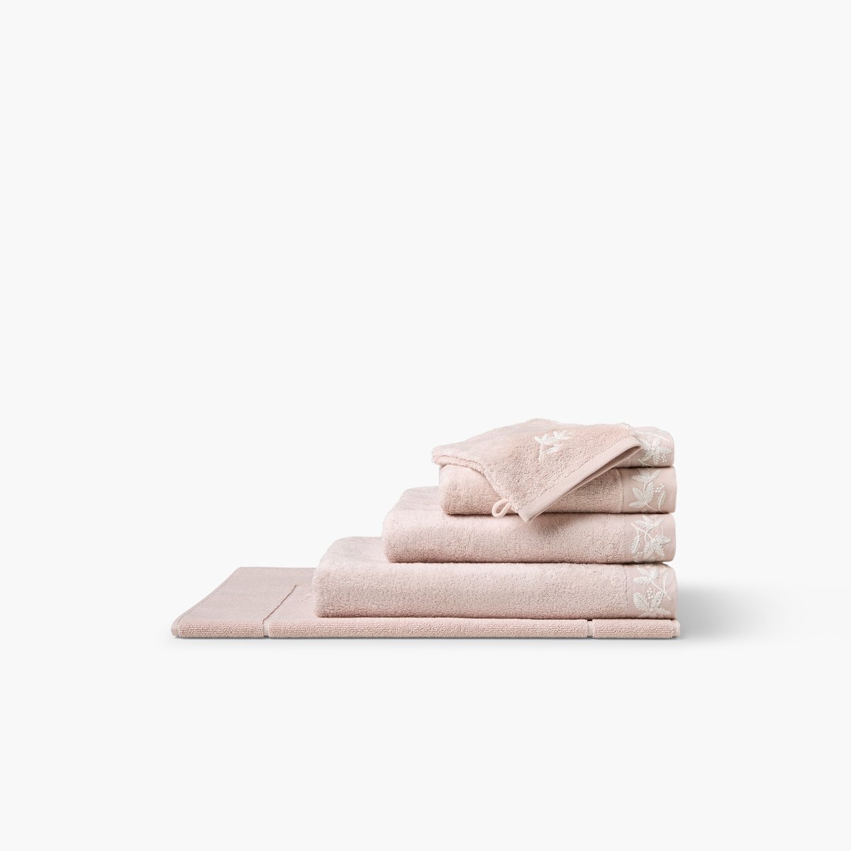 Tapis de bain OPALYS blush, CARRE BLANC