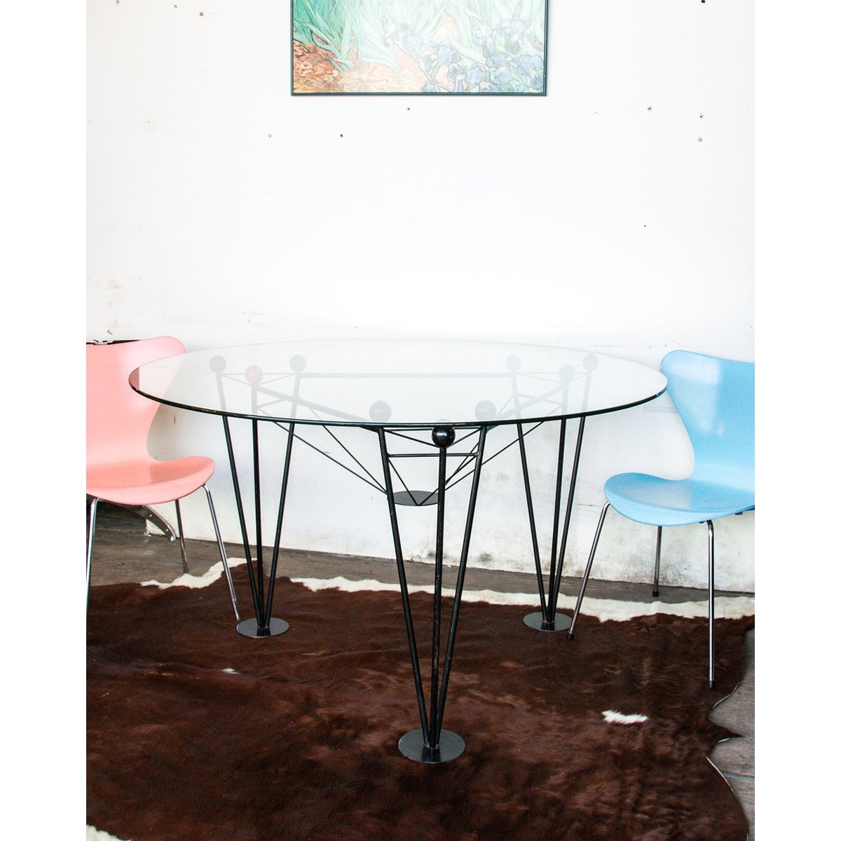 Table à manger en métal Karla N°60 - Bon état transparent, DEBONGOUT
