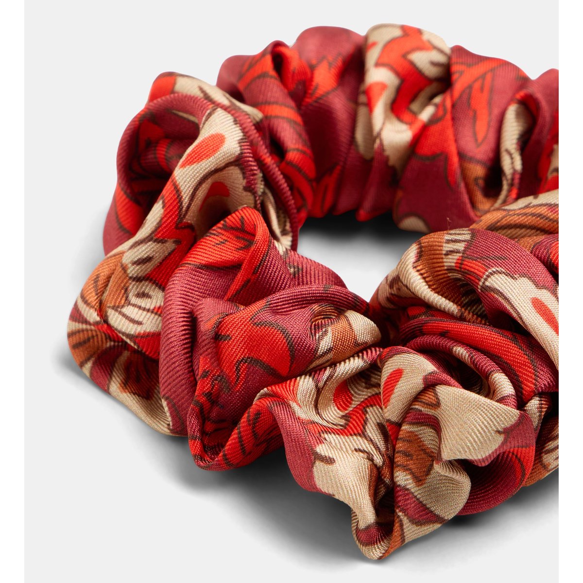 Chouchou lolita c en soie motif floral bordeaux, GALERIES LAFAYETTE
