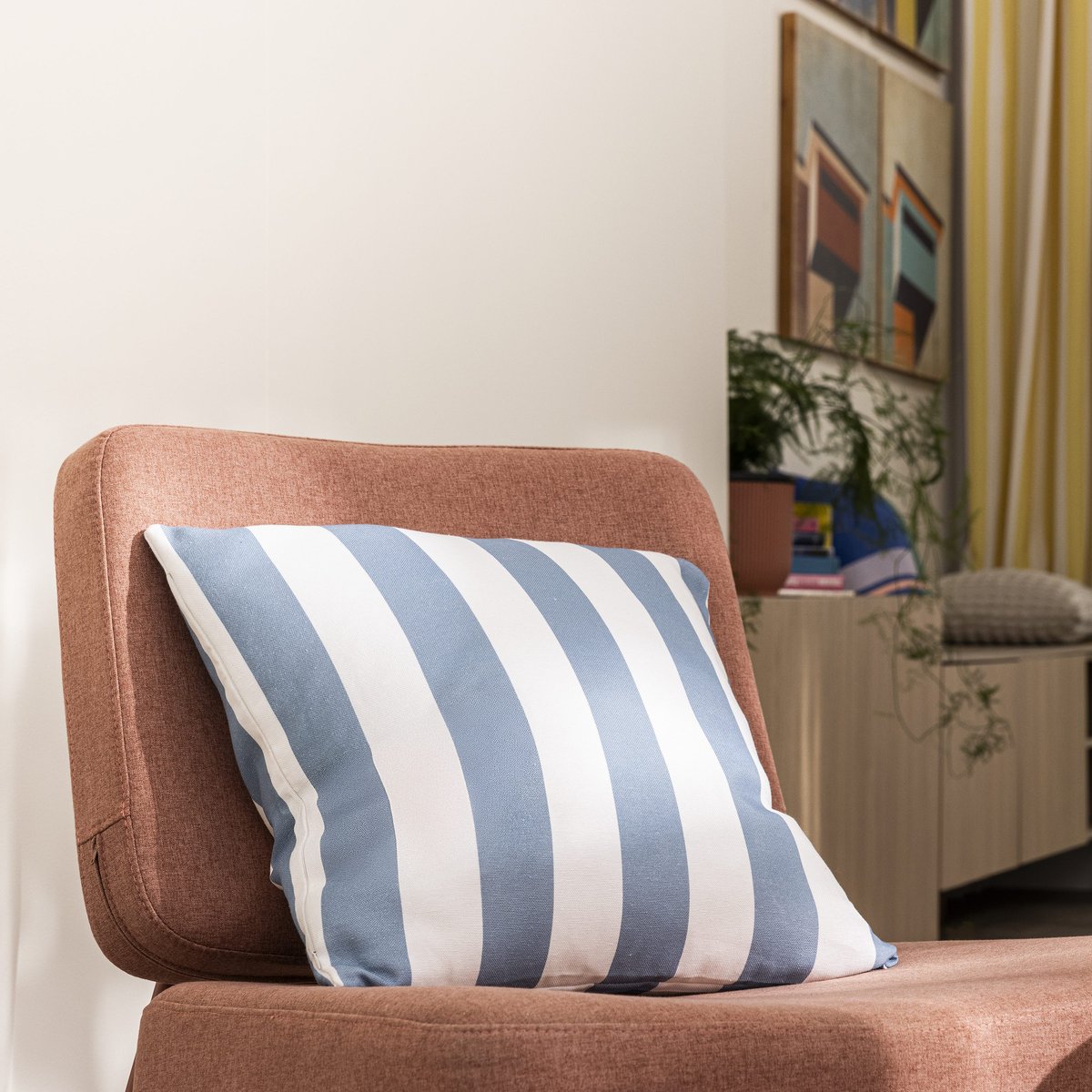 Housse de coussin coton polyester, SIGRID bleu frais, INSPIRE