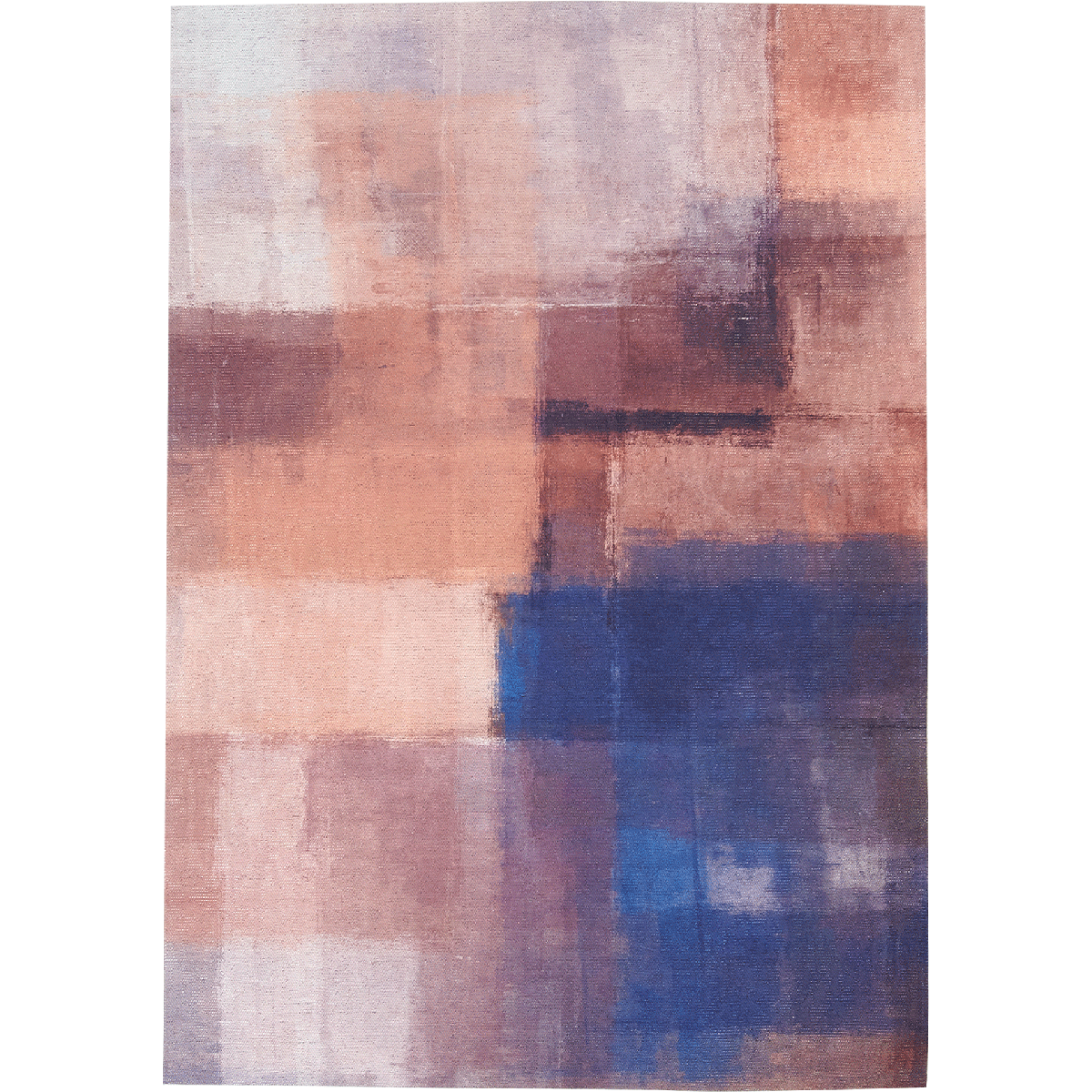 Tapis extérieur tissé kilim rectangle HOMAR ocre, marron, bleu, UN AMOUR DE TAPIS