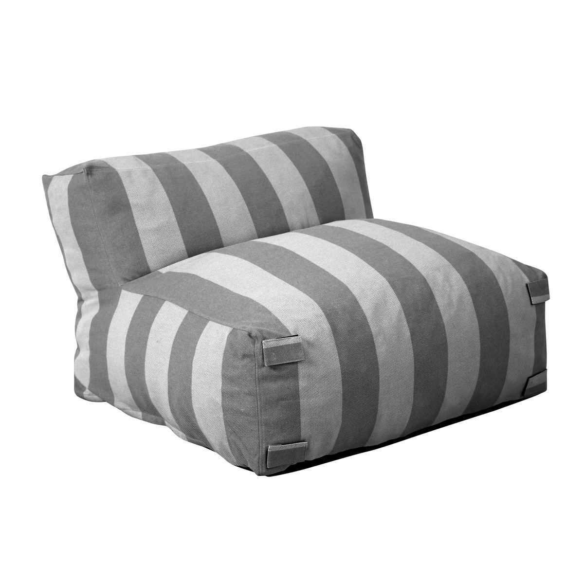 Chauffeuse rayée pour salon de jardin modulable , MIXI gris anthracite, OVIALA