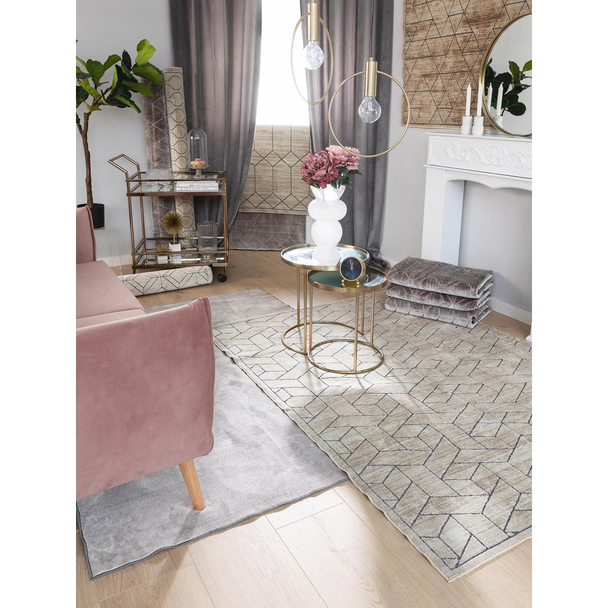 Tapis DAISY gris, BENUTA 