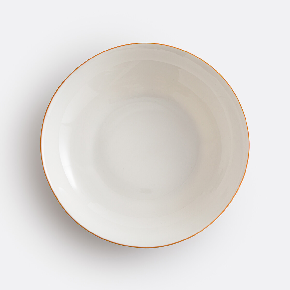 4er-Set tiefe Teller Malo, Porzellan weiss/orange, LA REDOUTE INTERIEURS